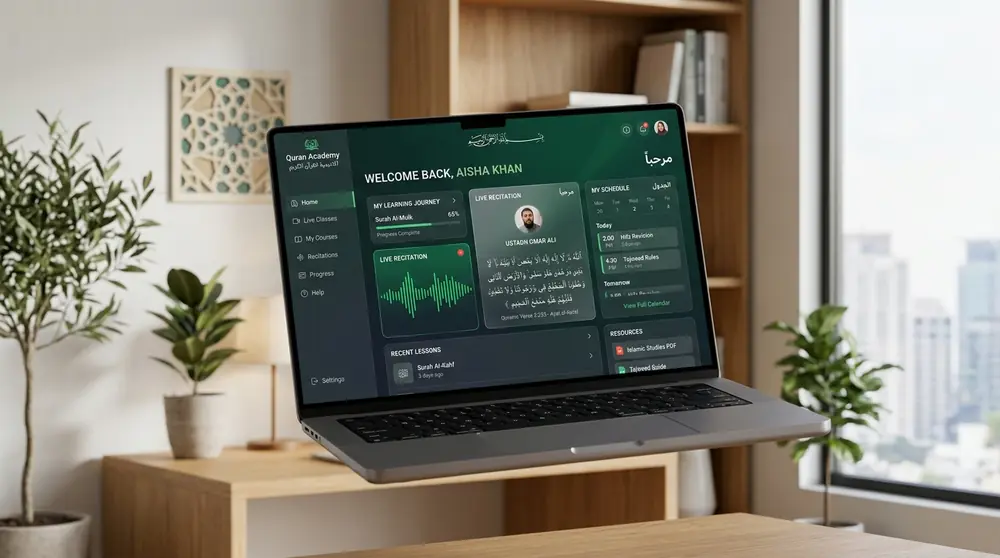 UK Quran Academy Web & LMS Platform Mockup